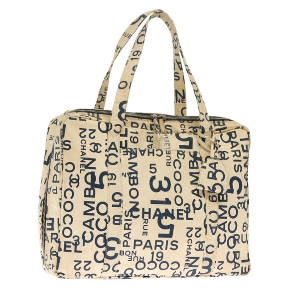 CHANEL Bysy line Tote Bag Canvas White CC Auth 141391 - Picture 2 of 16